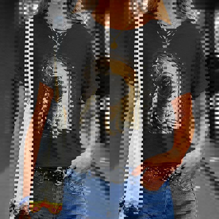 フレンチブルドッグ 夜のかわいいフレンチドッグ Tシャツ 彼女への贈り物