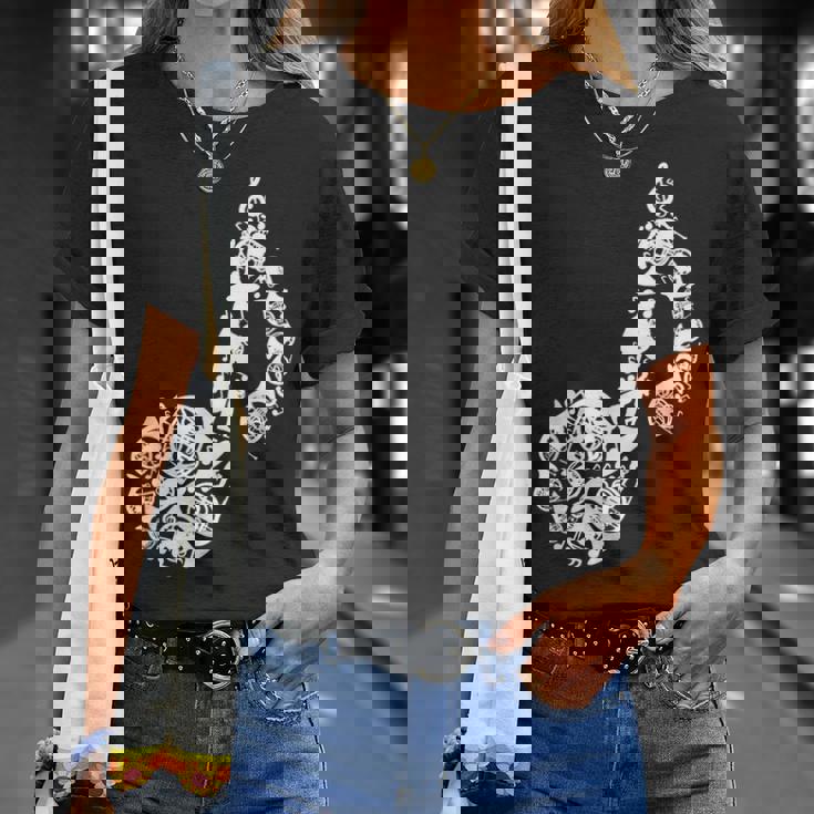 フレンチホルンのドローイング Tシャツ 彼女への贈り物