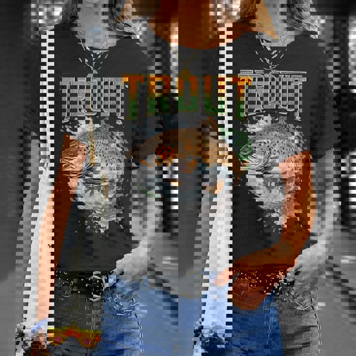 ブラウントラウト 釣り アウトドア 自然愛好家 淡水魚 Tシャツ 彼女への贈り物