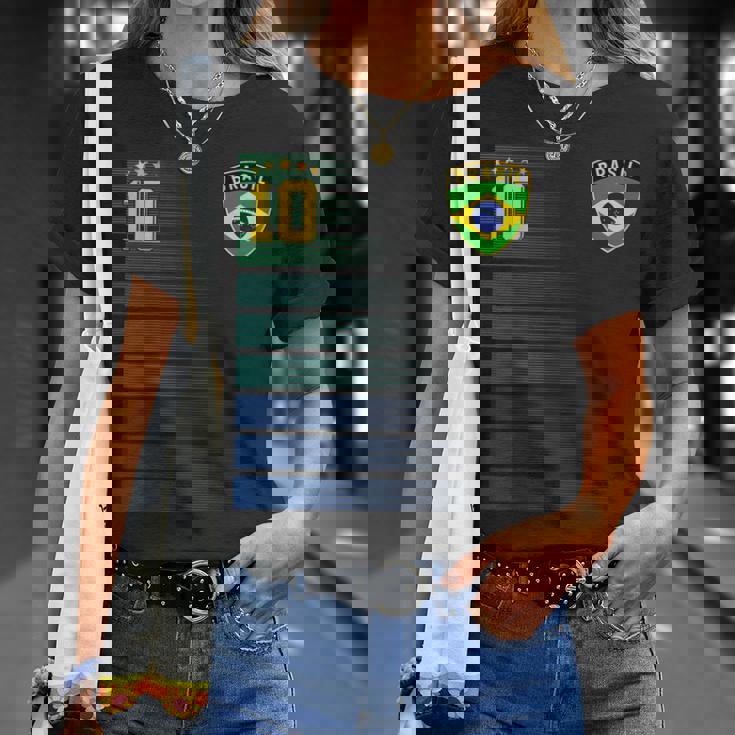 ブラジル サッカーファン ジャージ ブラジル国旗 フットボール愛好家 Tシャツ 彼女への贈り物