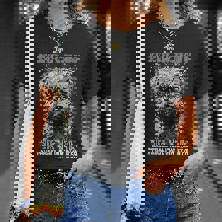 ブリュッセル グリフォン 愛犬家の飼い主のためのデザイン ブリュッセル グリフォン Tシャツ 彼女への贈り物