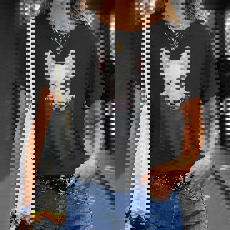 ブルテリア 胸ポケットにブラックアイパッチ付き Tシャツ 彼女への贈り物