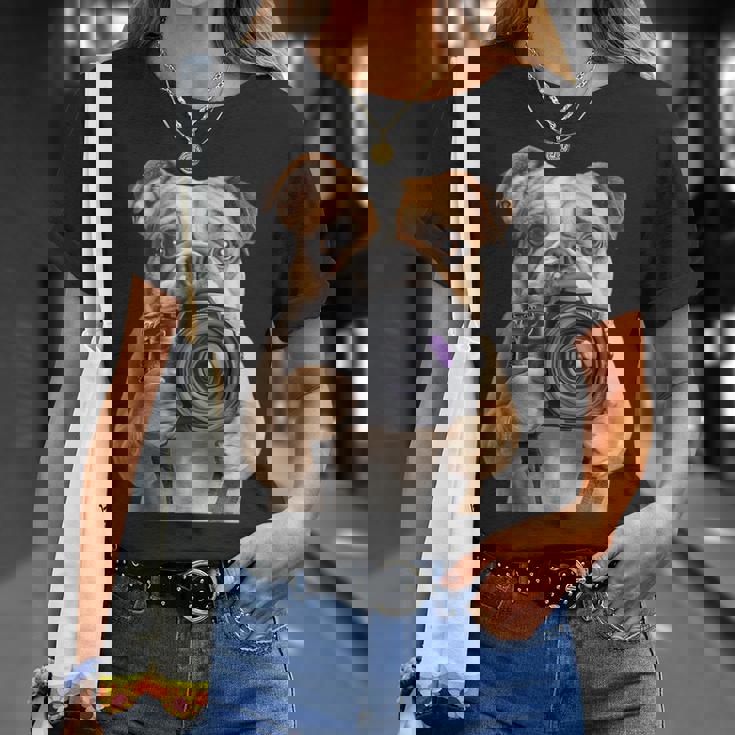 ブルドッグ 写真家 写真カメラ Tシャツ 彼女への贈り物