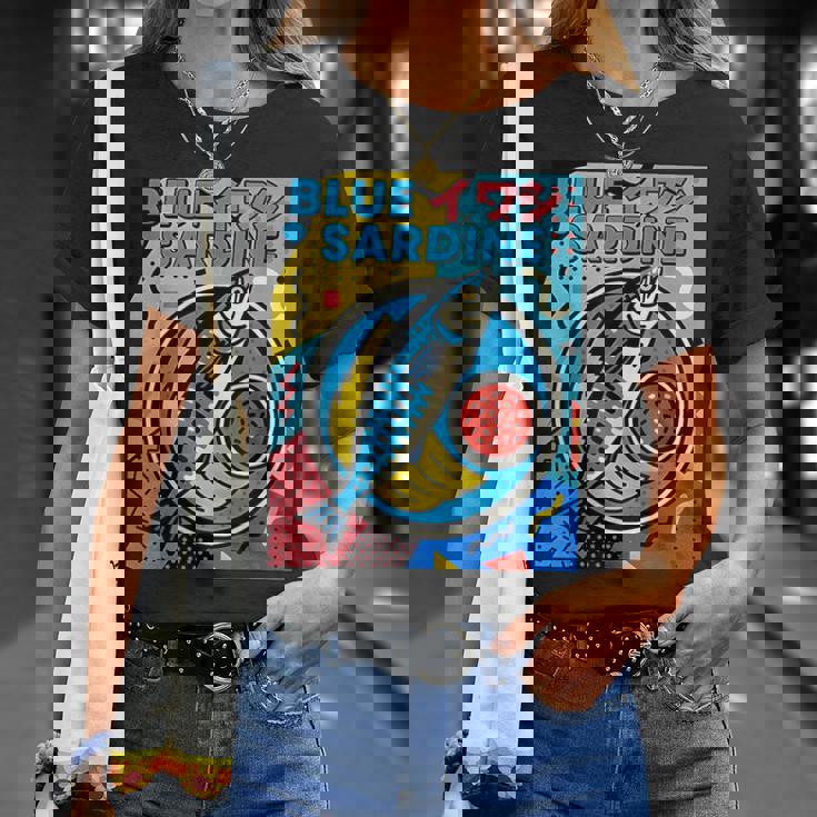 ブルーイワシ 和風メンフィススタイル Tシャツ 彼女への贈り物