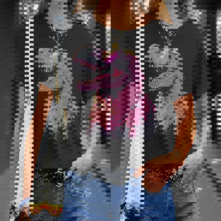 ヘアリー T-Rex パステルゴス ティラノサウルス 恐竜 サングラス Tシャツ 彼女への贈り物