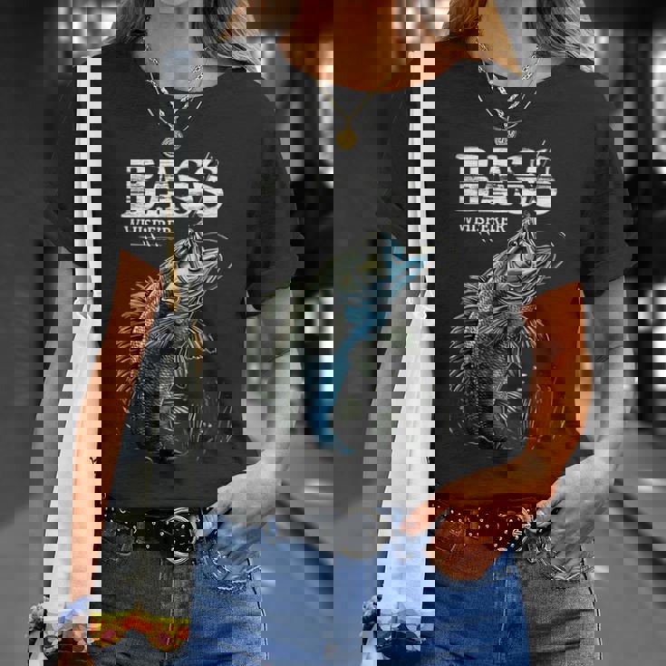 ベイトキャスター フィッシャーマン バスのささやき ブラックバス釣り Tシャツ 彼女への贈り物