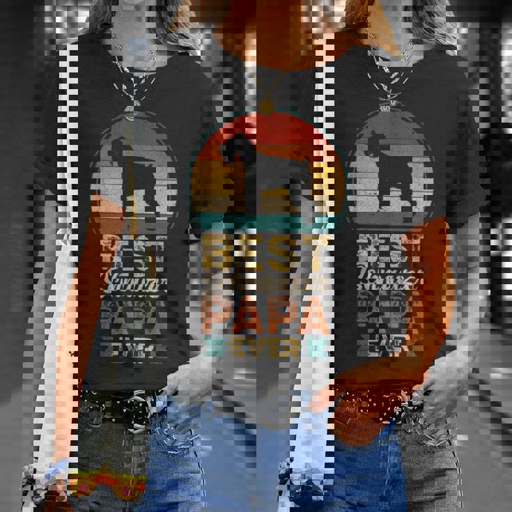 ベスト・シュナウザー・パパ ミニチュア・シュナウザー Tシャツ 彼女への贈り物