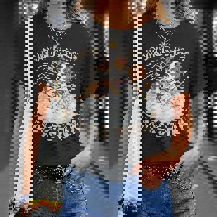 ベスト・ドッグ・ママ、子犬とジャック・ラッセル・テリア Tシャツ 彼女への贈り物