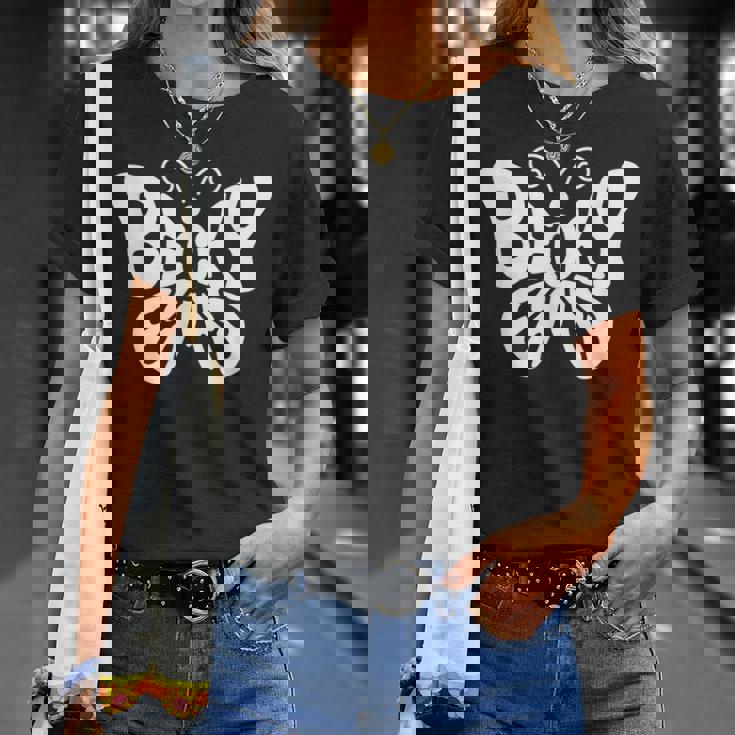 ベッキーバタフライ パーソナライズされたかわいい名前ワードアート Tシャツ 彼女への贈り物