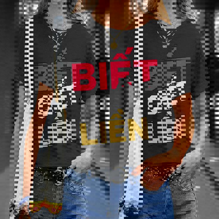 ベトナム ベトナム語 ベトナムの言葉 ビエット・チェット・リエン もし私が知ったら死ぬ Tシャツ 彼女への贈り物