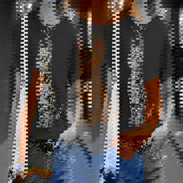 ベンガル猫 レオパード猫 レオパデット かわいいベンガル猫 Tシャツ 彼女への贈り物