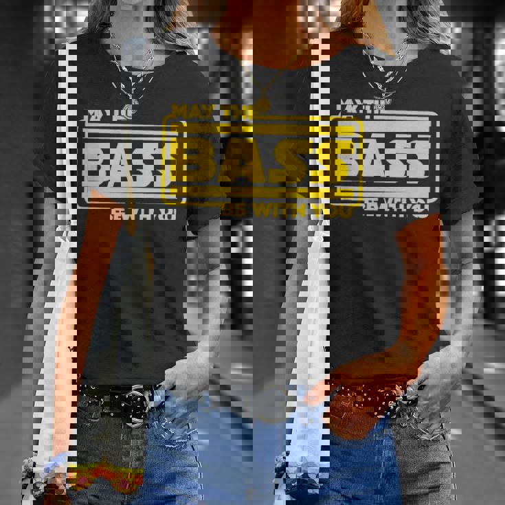 ベース ギター ドラム May The Bass Be With You ベーシスト ドラマー Tシャツ 彼女への贈り物