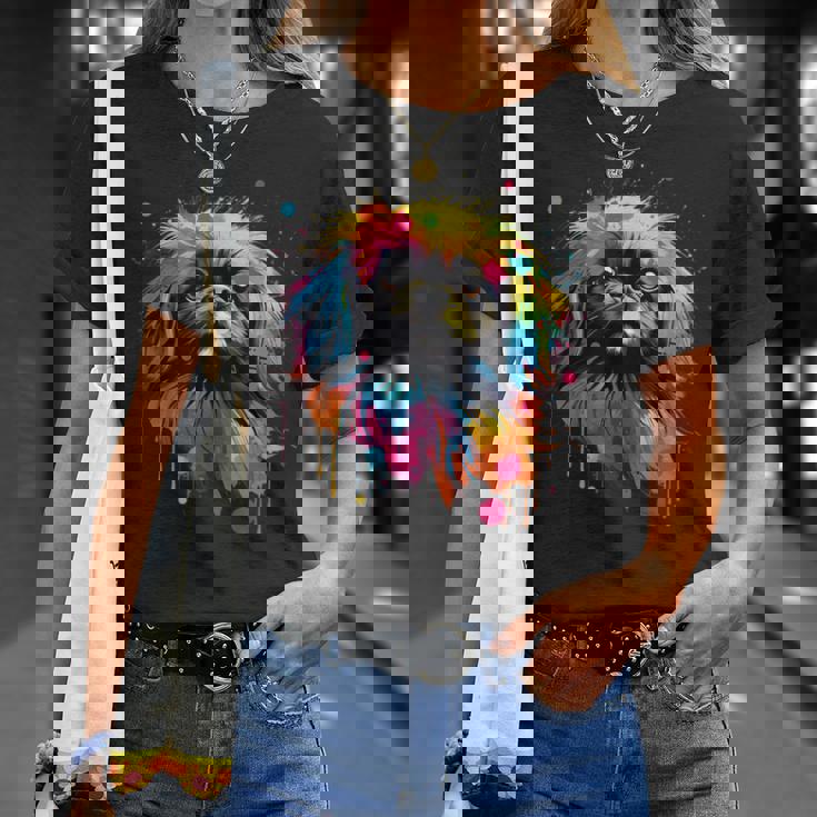 ペキニーズに描かれたペキニーズに描かれたかわいいペキニーズ犬 Tシャツ 彼女への贈り物