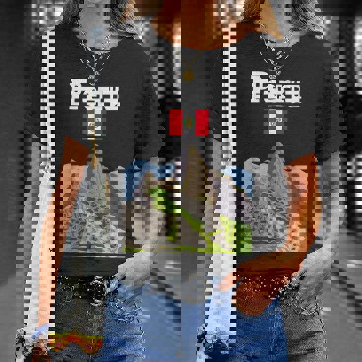 ペルー お土産 インカ マチュピチュ ペルー国旗 アンデス山脈 Tシャツ 彼女への贈り物