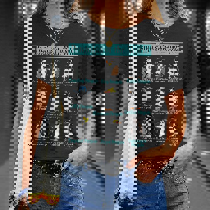 ペンギンの種類 ペンギン好き 野生動物 北極 シーバードファン Tシャツ 彼女への贈り物