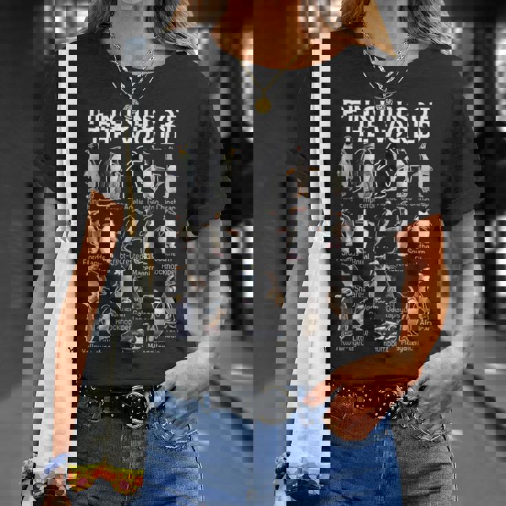 ペンギン好き 世界のペンギンズ ペンギンの種類 Tシャツ 彼女への贈り物