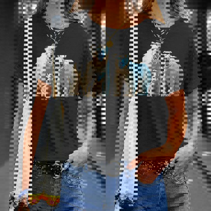 ホッキョクグマ。動物好き、シロクマの家族 Tシャツ 彼女への贈り物