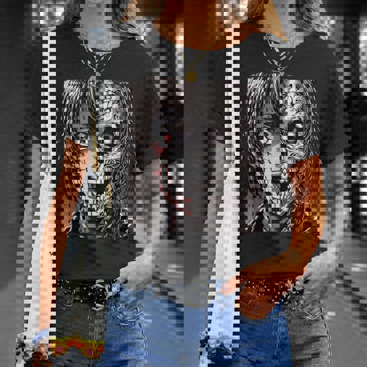 ホラー アニメ 漫画 日本 日本人 不気味 アニメ 女の子 Tシャツ 彼女への贈り物