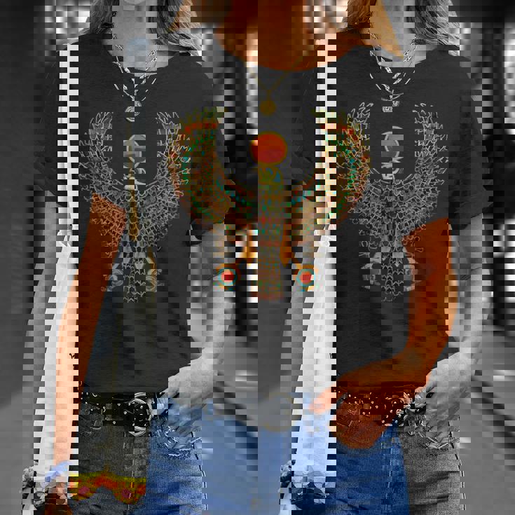 ホルス古代エジプトのファルコン象形文字 Tシャツ 彼女への贈り物