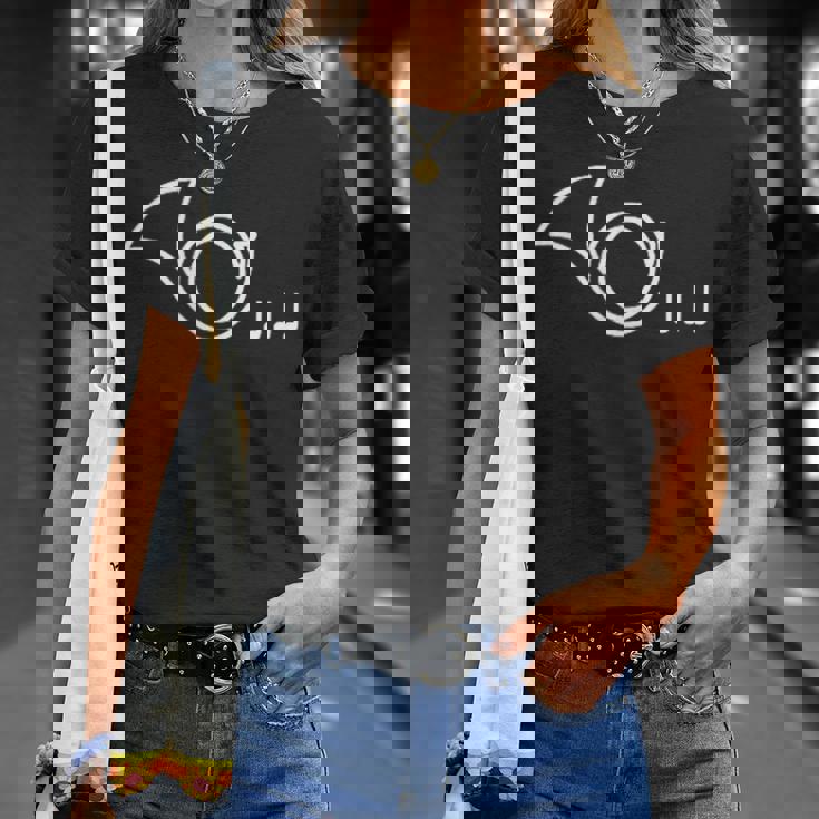 ホルン 音符 楽譜 音楽 楽器 音楽雑貨 シンプル 可愛い Tシャツ 彼女への贈り物