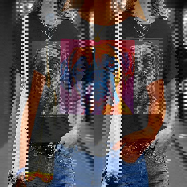 ボクサー 犬 カラフル イラスト グラフィック Tシャツ 彼女への贈り物