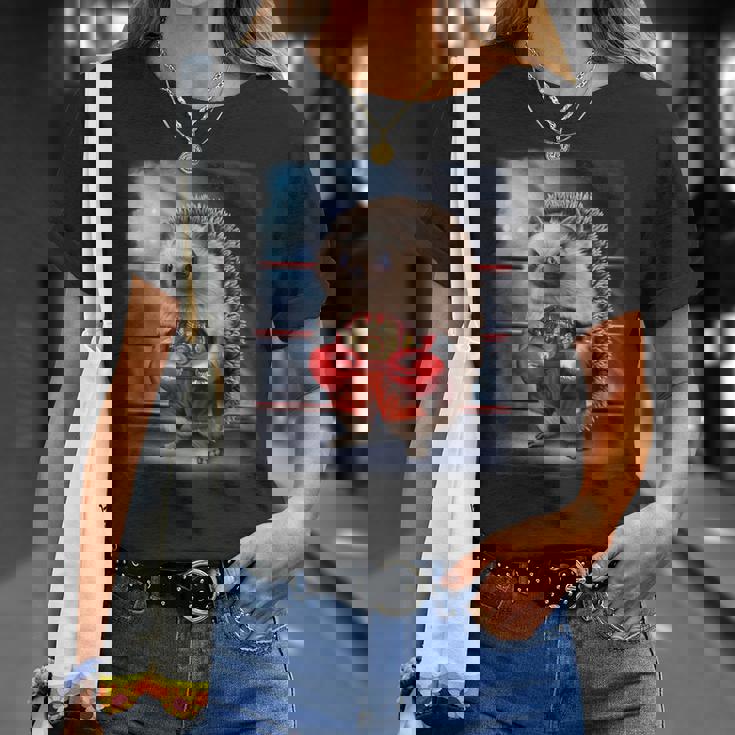 ボクシングチャンピオン ハリネズミファイター Tシャツ 彼女への贈り物