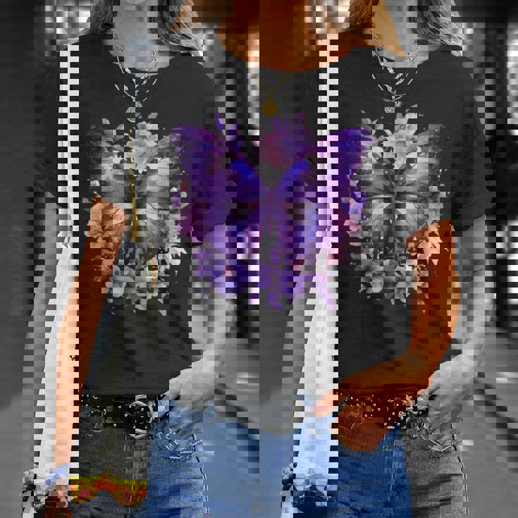 ボヘミアン パープルバタフライ レトロ 魔女の蛾 ヴィンテージ ラベンダー Tシャツ 彼女への贈り物