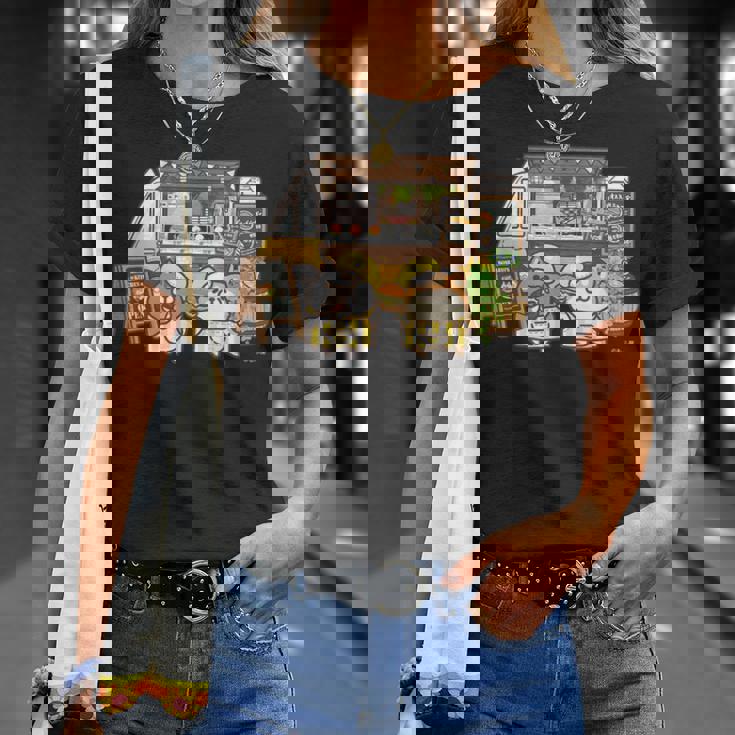 ボンレス犬とボンレス猫 キッチンカー ダークカラー Tシャツ 彼女への贈り物