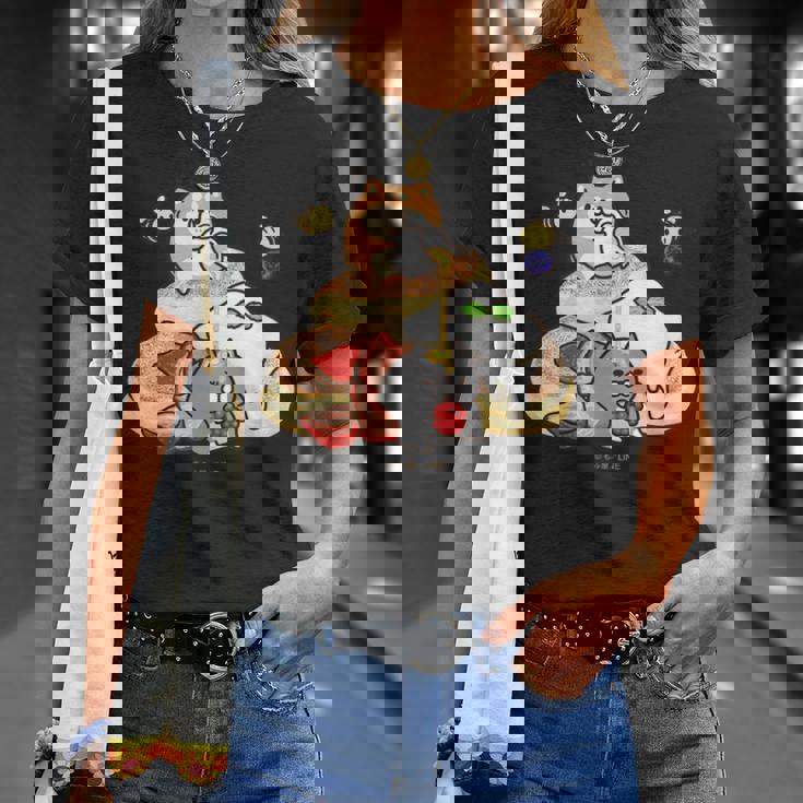 ボンレス犬とボンレス猫 パンケーキ Tシャツ 彼女への贈り物