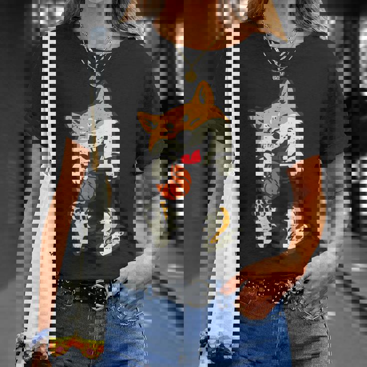 ポケット 柴犬 バスケットボール かわいい バラー 犬 メンズ レディース キッズ Tシャツ 彼女への贈り物