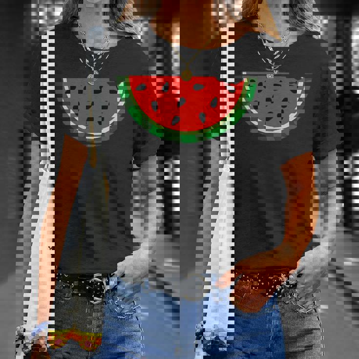 ポケットの中のスイカ かわいいポケットスイカ Tシャツ 彼女への贈り物