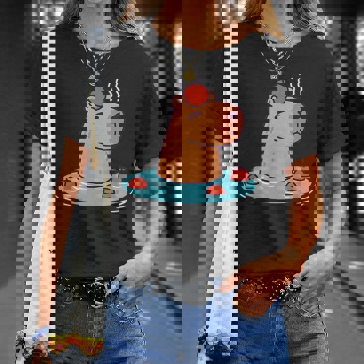 ポケットカピバラ 温泉に浸ける カピバラ Tシャツ 彼女への贈り物