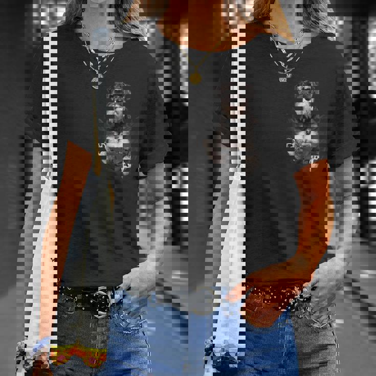 ポケットシュナウザーの恋人たちの面白いミニチュアシュナウザー犬 Tシャツ 彼女への贈り物