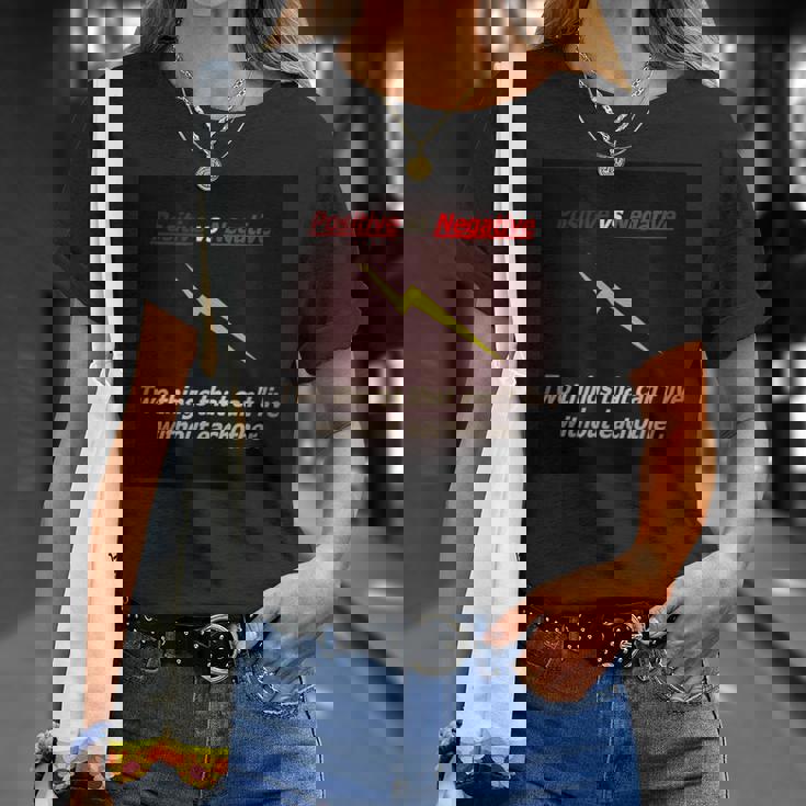 ポジティブ対ネガティブ Tシャツ 彼女への贈り物
