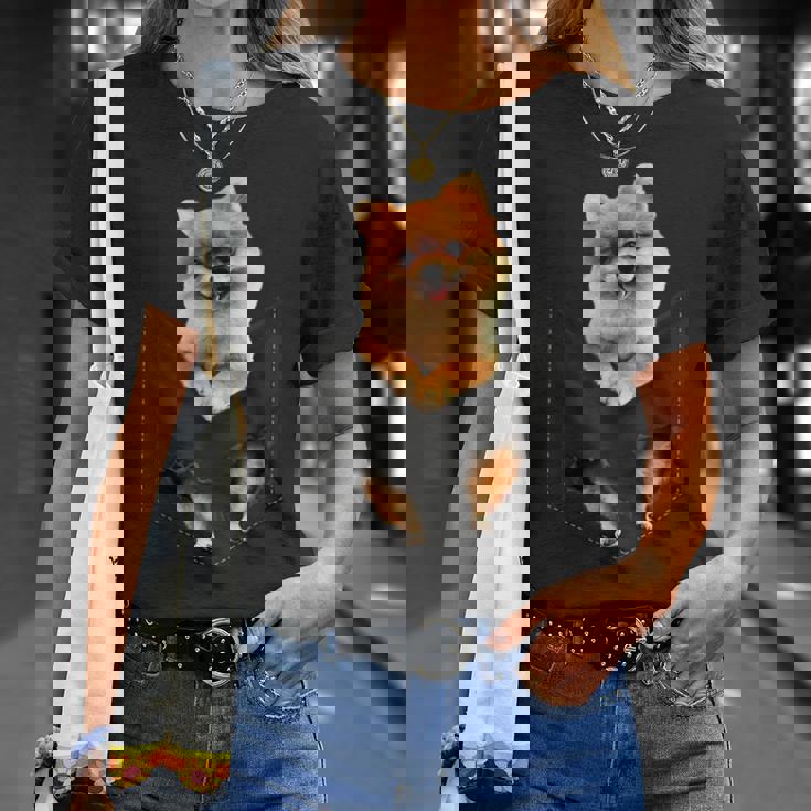 ポム犬愛好家のためのポケットに入った面白いポメラニアン。 Tシャツ 彼女への贈り物