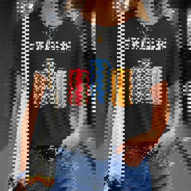 ポーカープレイヤー I'm All In カード カジノ 恋人 ギフト ギャンブル Tシャツ 彼女への贈り物