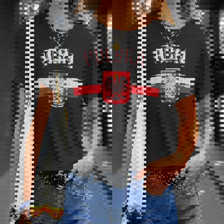 ポーランド 鷲の旗 ポーランドのためのレトロ Tシャツ 彼女への贈り物