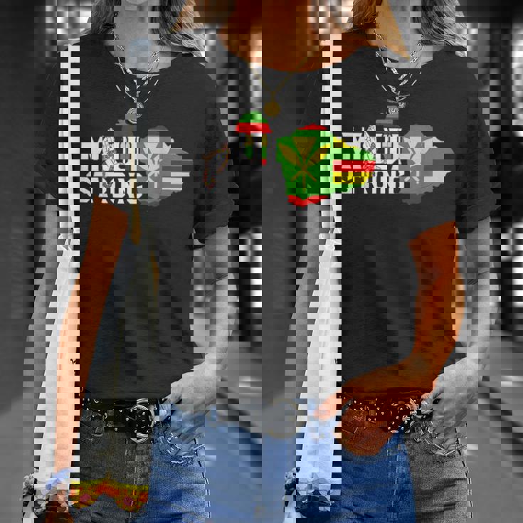 マウイ・ハワイ・ストロングのために祈って Tシャツ 彼女への贈り物