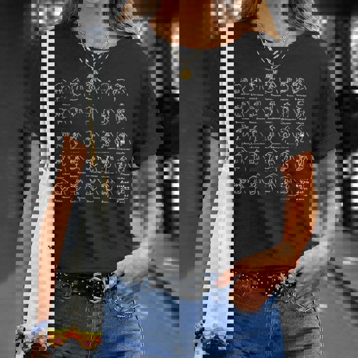 マカク属24種 （白字） Tシャツ 彼女への贈り物