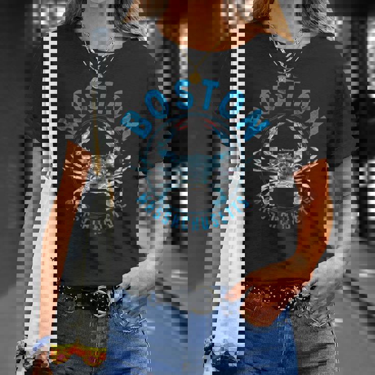 マサチューセッツ州ボストン ブルーカニのデザイン Tシャツ 彼女への贈り物