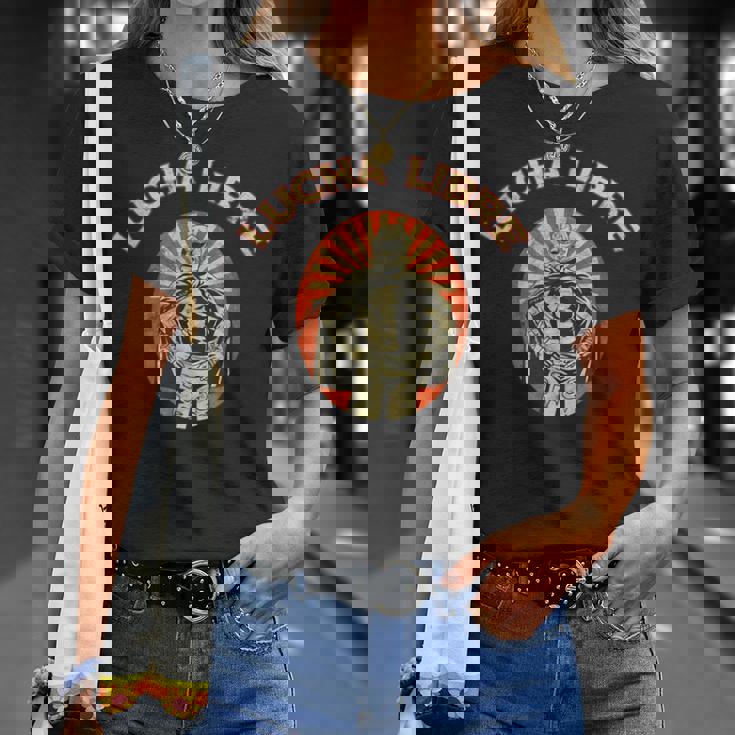 マスクに入ったレスラー ルチャリブレ メキシコレスリング Tシャツ 彼女への贈り物