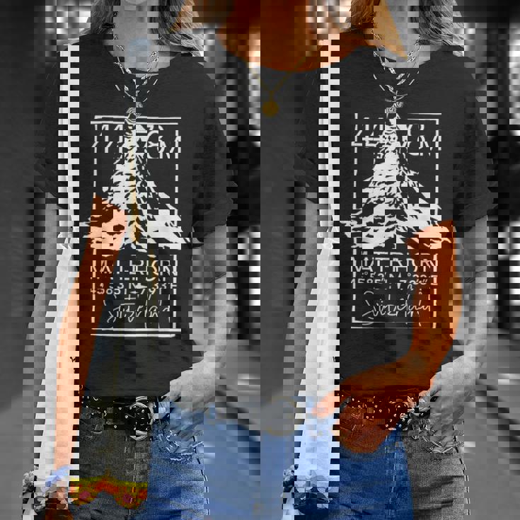 マッターホルン山 ツェルマット ハイキング スイス ギフト Tシャツ 彼女への贈り物