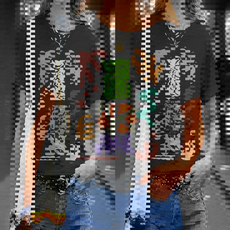 マティス風絵画 ボタニカル 花柄 抽象模様 Tシャツ 彼女への贈り物