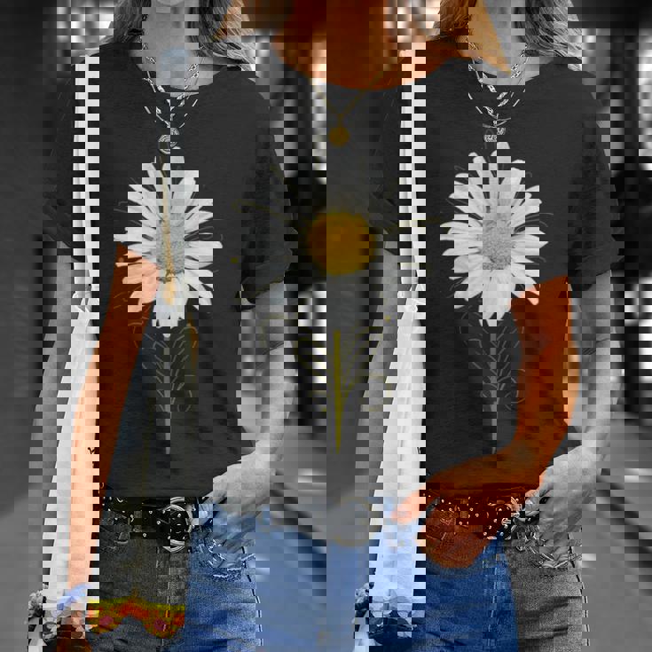 マーガレット ミクストメディア 美しい夏の花 ボタニカルアート Tシャツ 彼女への贈り物