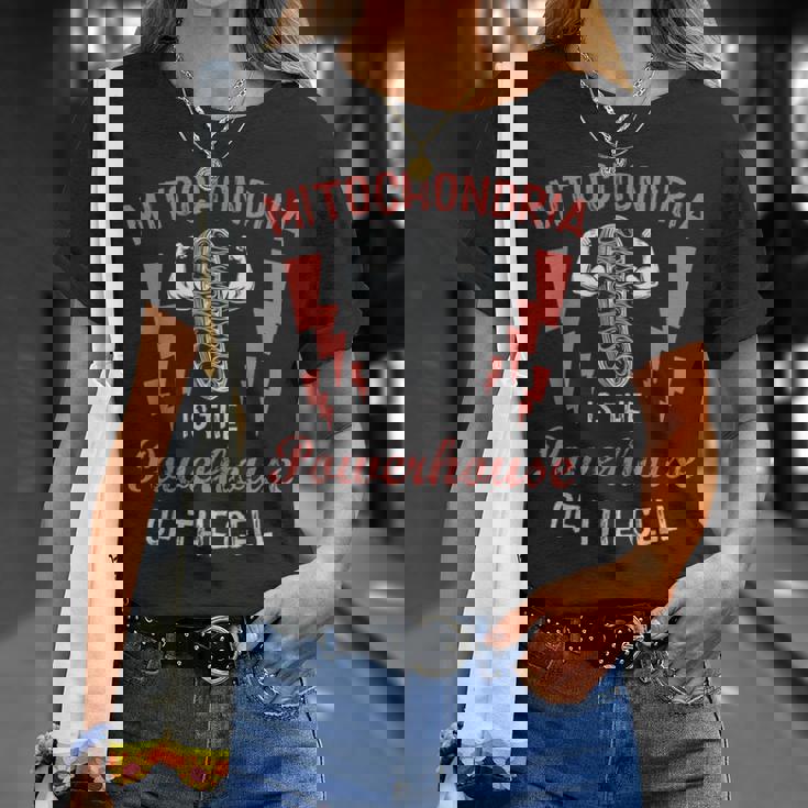 ミトコンドリアは細胞面白い生物学の原動力です Tシャツ 彼女への贈り物