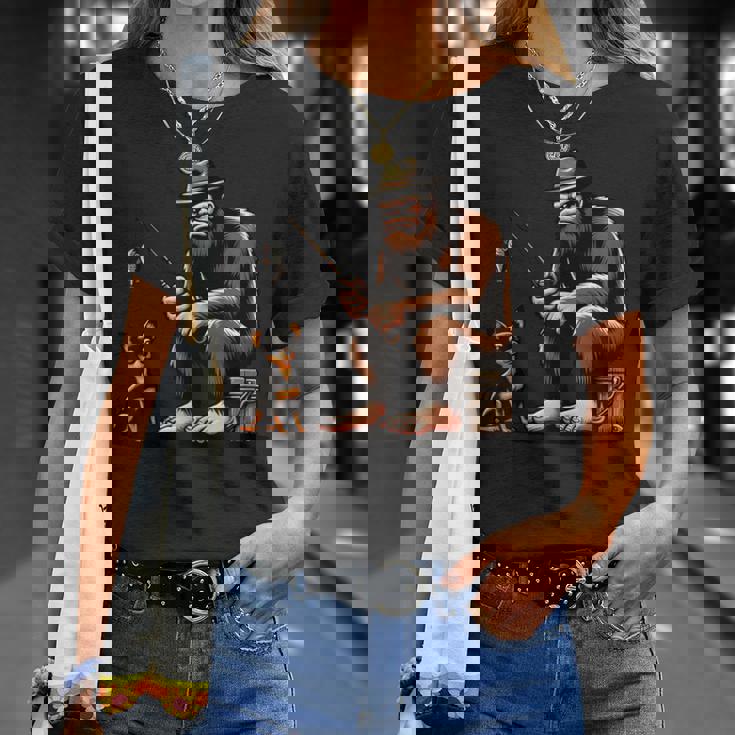 ミニチュア ピンシャー ビッグフット サスカッチ 犬 面白い 釣り Tシャツ 彼女への贈り物