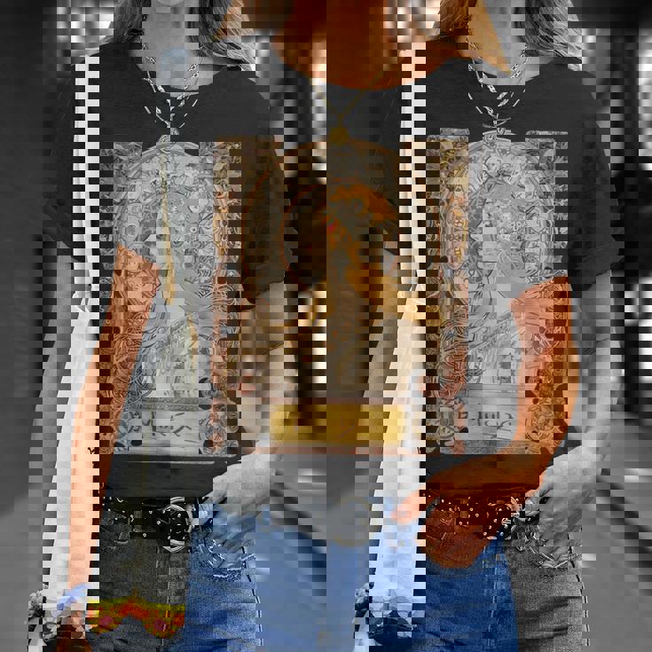 ミュシャラプリュムゾディアックレディアールヌーボー Tシャツ 彼女への贈り物