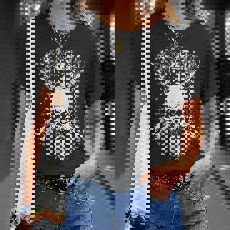 ミリタリー スカル シャツ メンズ Tシャツ 彼女への贈り物