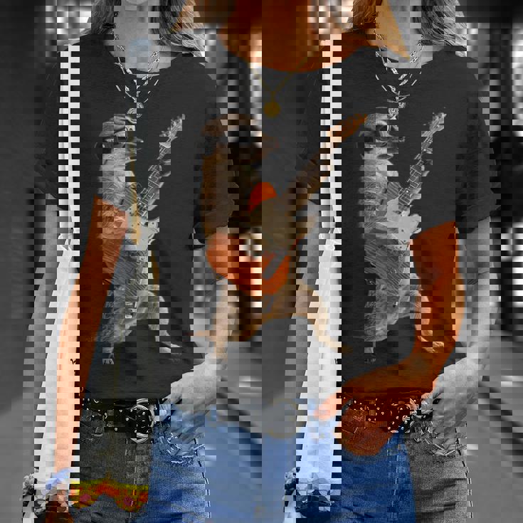 ミーアキャットギター Tシャツ 彼女への贈り物