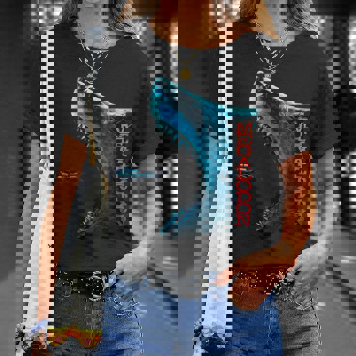 メガロドン モチーフ 原始のサメ サメ 鮫 略奪的な魚 背びれ メガロドン Tシャツ 彼女への贈り物